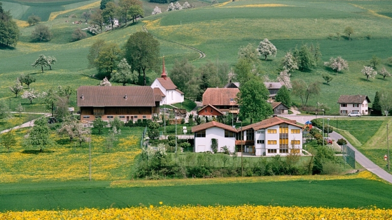 Landschaft Dorf